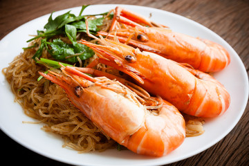 Shrimp vermicelli. Thai food