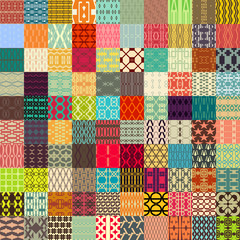 100 in 1 of Retro vector seamless patterns