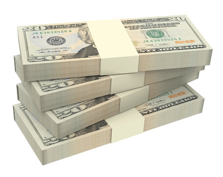 Dollars money isolated on white background.