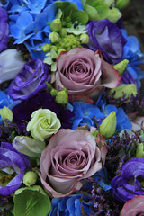 Blue and purple bridal bouquet