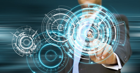 Businessman tech concept