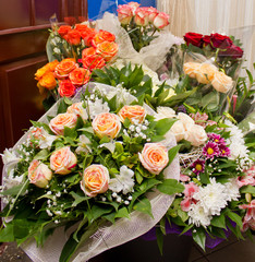 Variety of bouquets of flowers