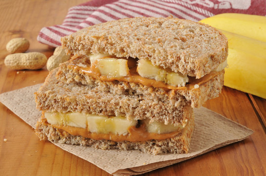 Peanut Better And Banana Sandwich