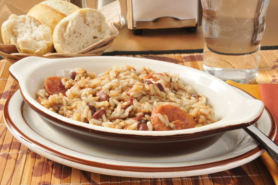 Sausage bean and rice casserole
