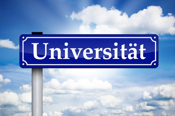 Obraz premium Schild Antik mit Universität