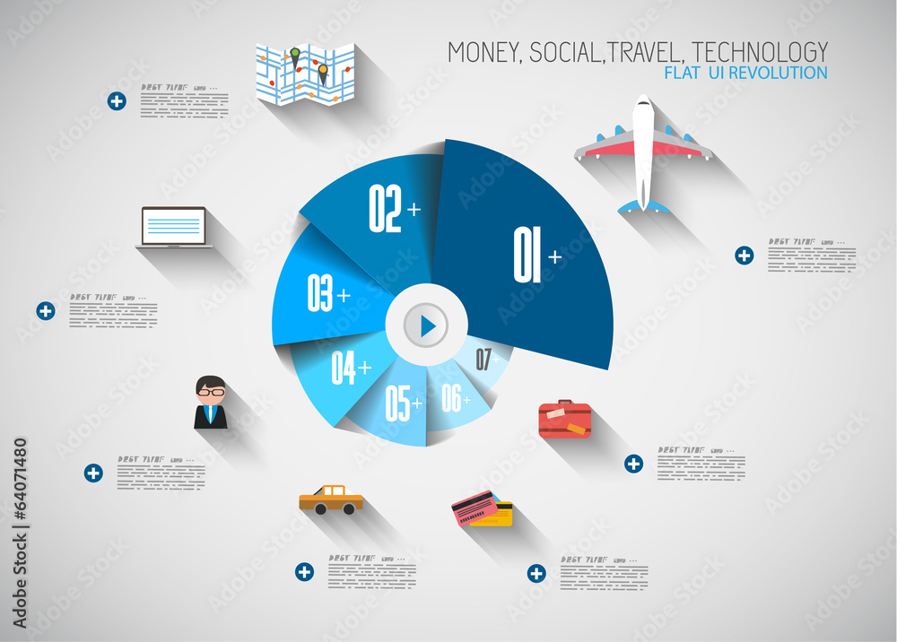 Wall mural timeline infographic design template