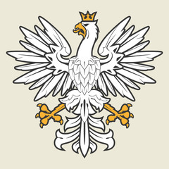 White heraldic eagle