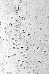 Drops of water on glass