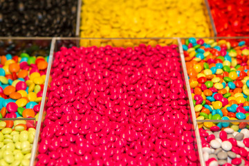 Colorful chocolate coated candies