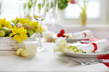 Beautiful holiday Easter table setting