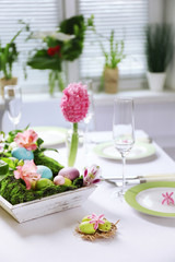 Beautiful holiday Easter table setting