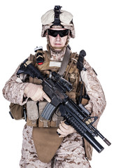 Fototapeta premium US marine studio shot on white background