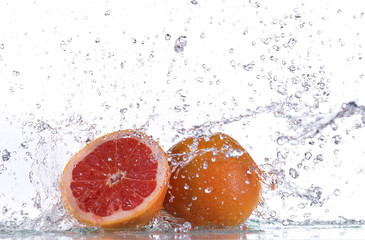 Grapefruit with water splash