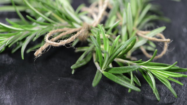Rotating Rosemary plant as loopable video clip (close-up)