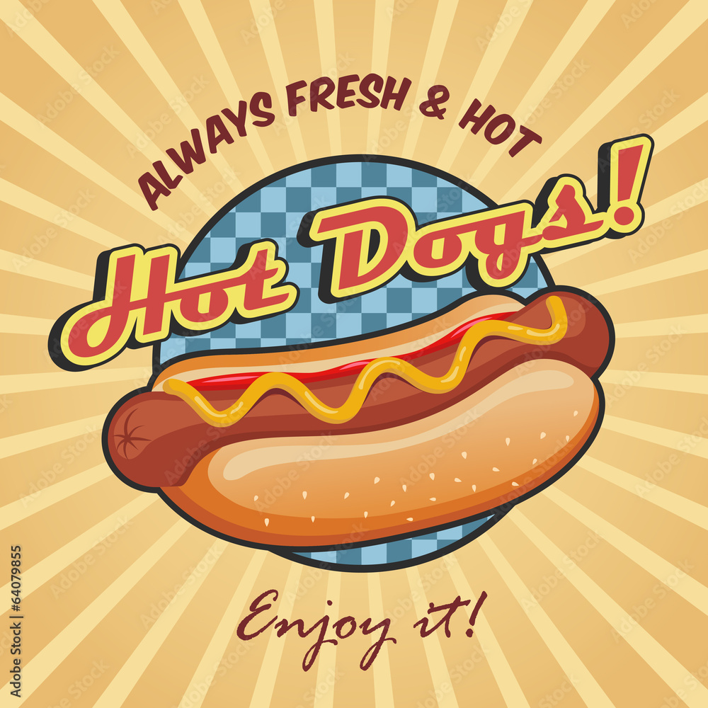 Canvas Prints american hot dog poster template