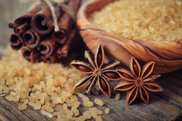 Cinnamon sticks and star anise