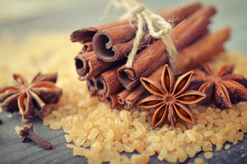 Cinnamon sticks and star anise