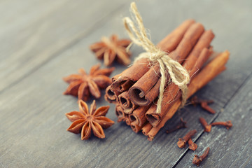 Cinnamon sticks and star anise