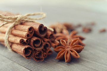 Cinnamon sticks and star anise