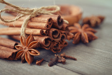 Cinnamon sticks and star anise