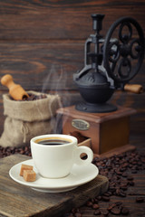 Cup of hot espresso