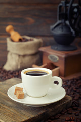 Cup of hot espresso