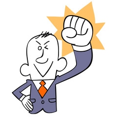 ガッツポーズのビジネスマン