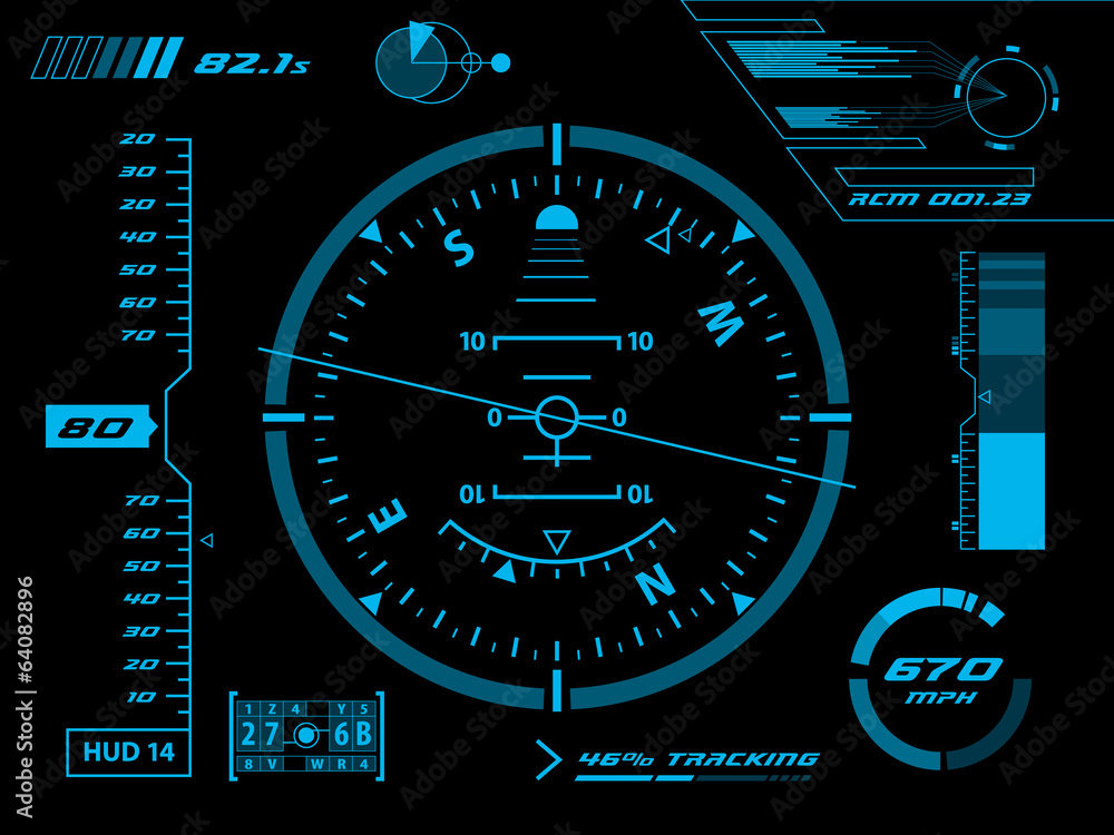 Sticker futuristic user interface hud