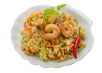 Fried rice with shrimps