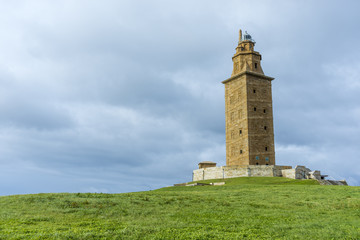 Tower of Hercules in A Coruna, Galicia, Spain.