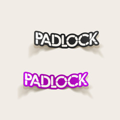realistic design element: padlock