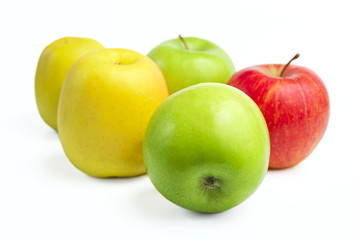 Fresh ripe apples on a white background