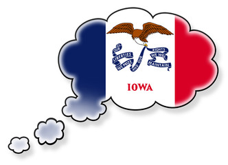 Flag in the cloud, isolated on white background