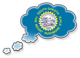 Flag in the cloud, isolated on white background