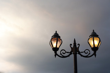 Fototapeta na wymiar Electric street lamp
