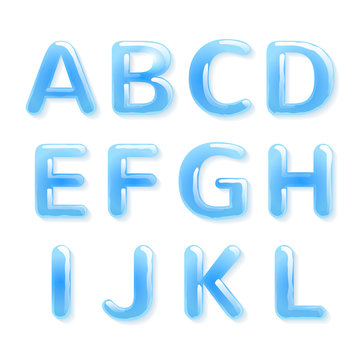 Blue water alphabet - part 1.