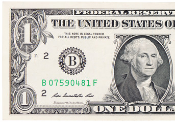 One dollars isolated on white background