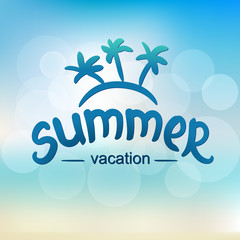 Fototapeta na wymiar Summer vacation - typographic design