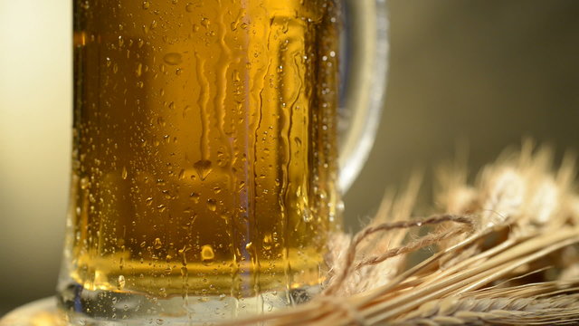 Beer And Barley, Flowing Down Drops Of Water