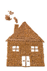 Haus aus Pellets zum heizen