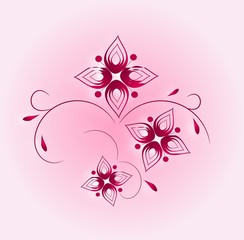 Floral pink ornaments