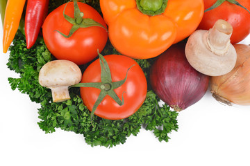 Fresh vegetable isolated on white