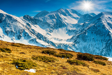 Spring landscape in the Fagaras mountains,Carpathians,Romania