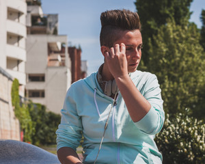Portrait of a short hair girl