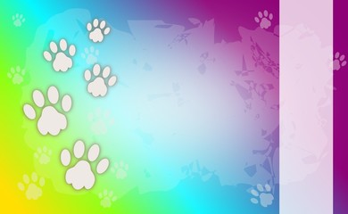 Rainbow background wiht dog paws