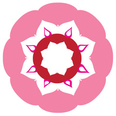 Obraz premium dabl circle lotos mandala, red and pink