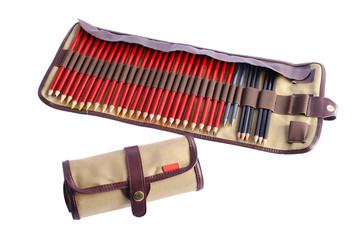 Pencil bags with pencils