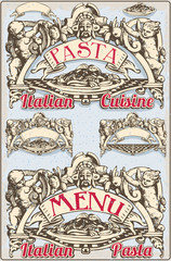 Vintage Graphic Element for Italian Pasta Menu