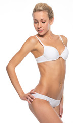 Naklejka premium Portrait of young woman in lingerie