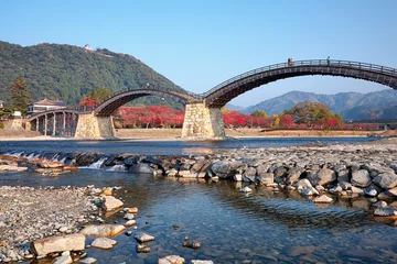 Deurstickers Kintai Brug Kintai-brug in Iwakuni, Japan